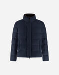 Herno BOMBER JACKET IN ARENDELLE AND FAUX FUR Navy Blue PI001019U12414Z9200
