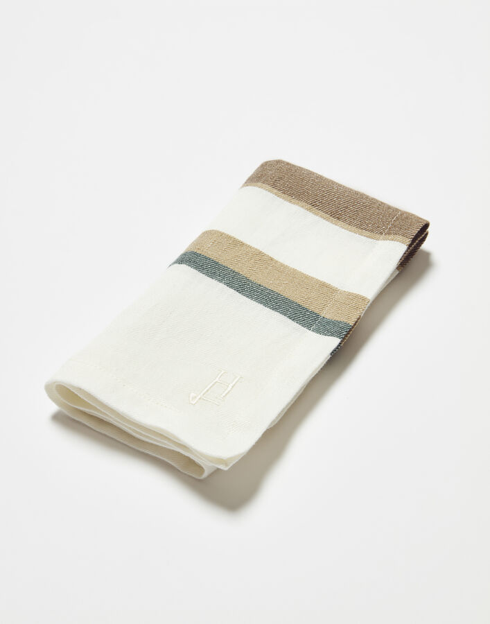 Herno STRIPED LINEN NAPKINS - SET OF 2 Leather NAPKINS9999LINO2240