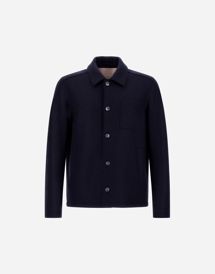 Herno RESORT FELTED WOOL SHACKET Resort Blue GI00090UR333729209