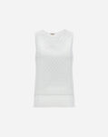 Herno TANK TOP IN CHIC COTTON JERSEY AND CROCHET LACE White JG000280D520061000