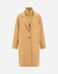 Herno COAT IN VELOUR WOOL CLOTH AND NYLON ULTRALIGHT Light Camel CA000594D334772113