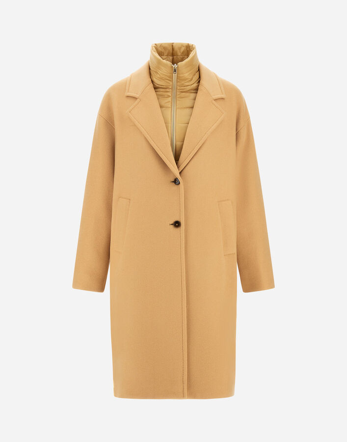 COAT IN VELOUR WOOL CLOTH AND NYLON ULTRALIGHT Herno Herno COAT IN VELOUR WOOL CLOTH AND NYLON ULTRALIGHT Light Camel CA000594D334772113