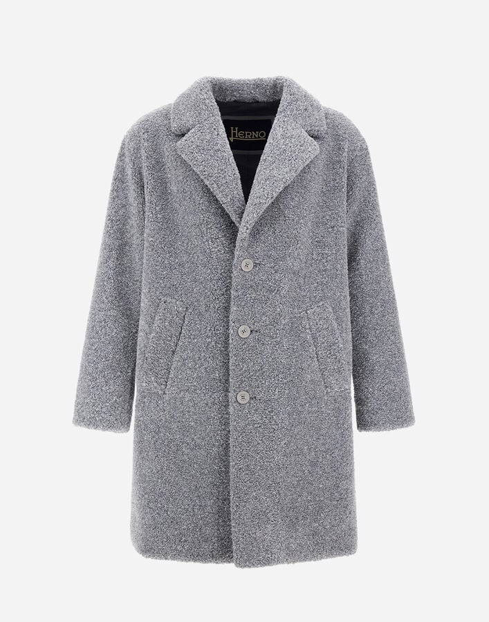Herno MELANGE TEDDY COAT Grey CA000206U127359420