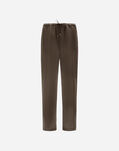 Herno RESORT TROUSERS IN NEW LINEN Dark Chocolate PT00040DR17105Z8810