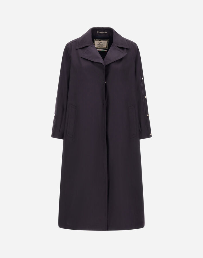 TRENCH COAT IN DELON AND MONOGRAM LUREX Herno Herno TRENCH COAT IN DELON AND MONOGRAM LUREX Navy Blue CA000567D13218Z9200