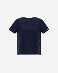 Herno T-SHIRT IN CHIC COTTON JERSEY AND NEW TECHNO TAFFETA Blu Navy JG000224D520069200