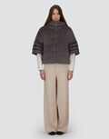 CAPE IN SATIN AND LADY ALTERNATIVE FUR Herno product thumbnail image view 4