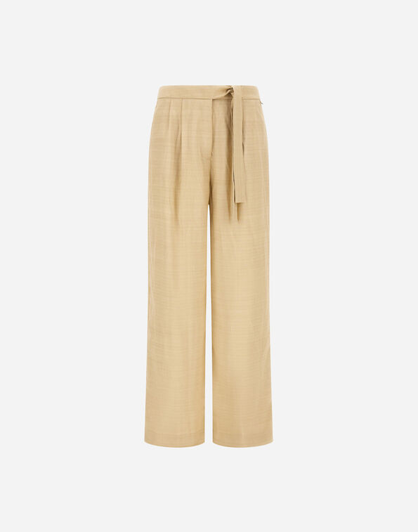Herno TROUSERS IN TEXTURED VISCOSE Sand PT000201D128762000