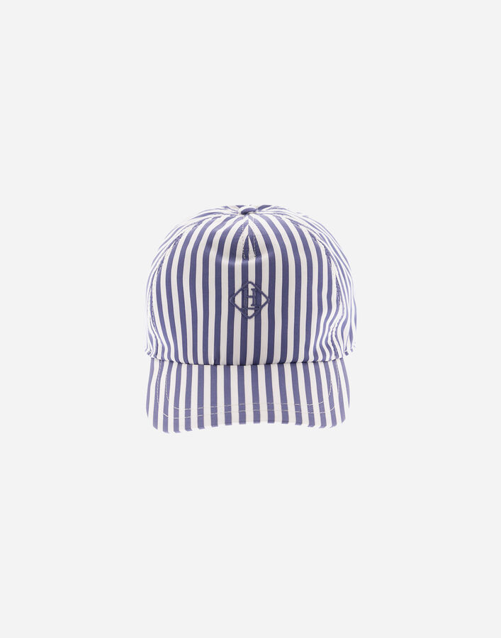 Herno BASEBALL CAP IN STRIPED POPELINE Navy Blue BER00048U133179200