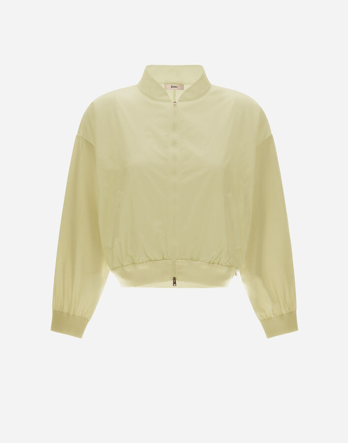 CARDIGAN IN MATT VISCOSE AND NEW TECHNO TAFFETA Herno Herno CARDIGAN IN MATT VISCOSE AND NEW TECHNO TAFFETA Ivory MC000168D760603130
