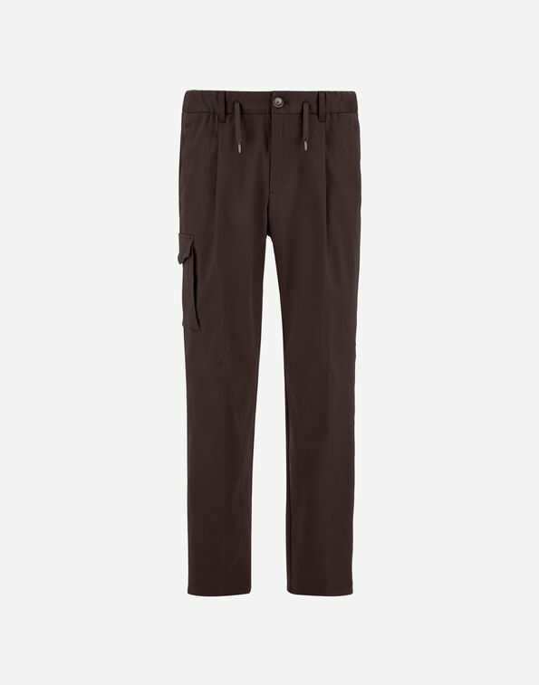 Herno RESORT TROUSERS IN STRETCH COTTON Dark Brown PT00050UR133288800