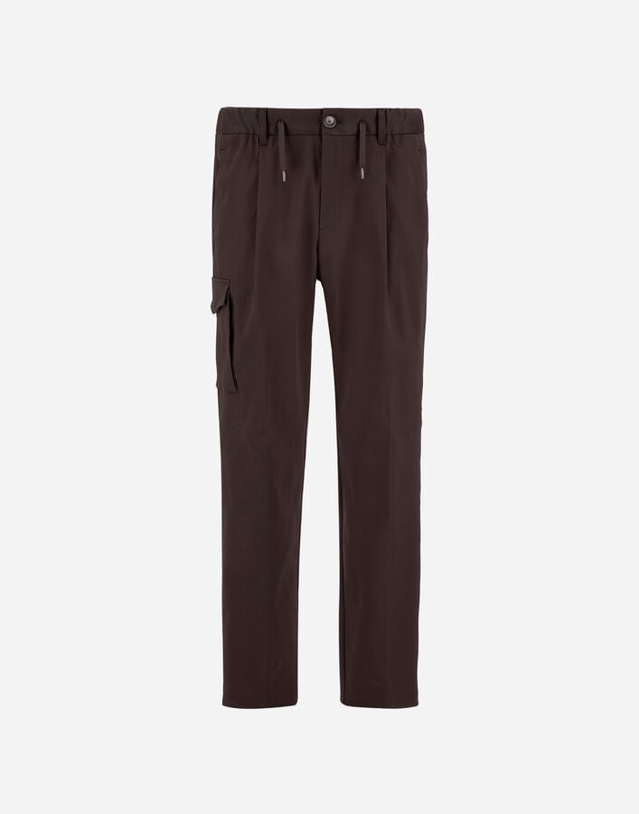 Herno RESORT TROUSERS IN STRETCH COTTON Dark Brown PT00050UR133288800