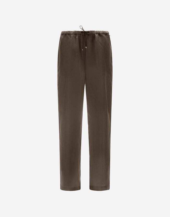 RESORT TROUSERS IN NEW LINEN Herno Herno RESORT TROUSERS IN NEW LINEN Dark Chocolate PT00040DR17105Z8810