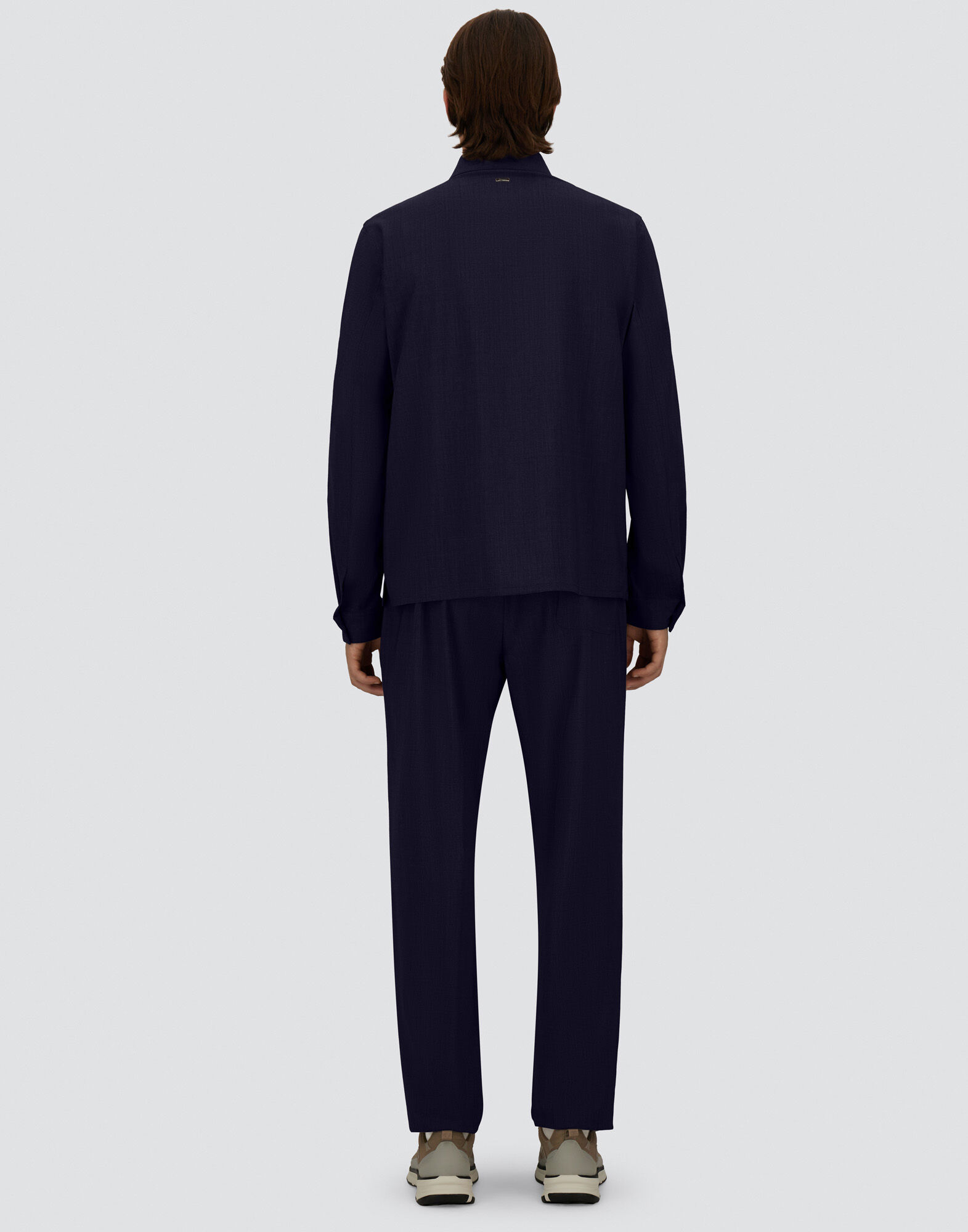 メンズ ビストレッチウール シャツ ネイビーブルー | Herno® (ヘルノ)