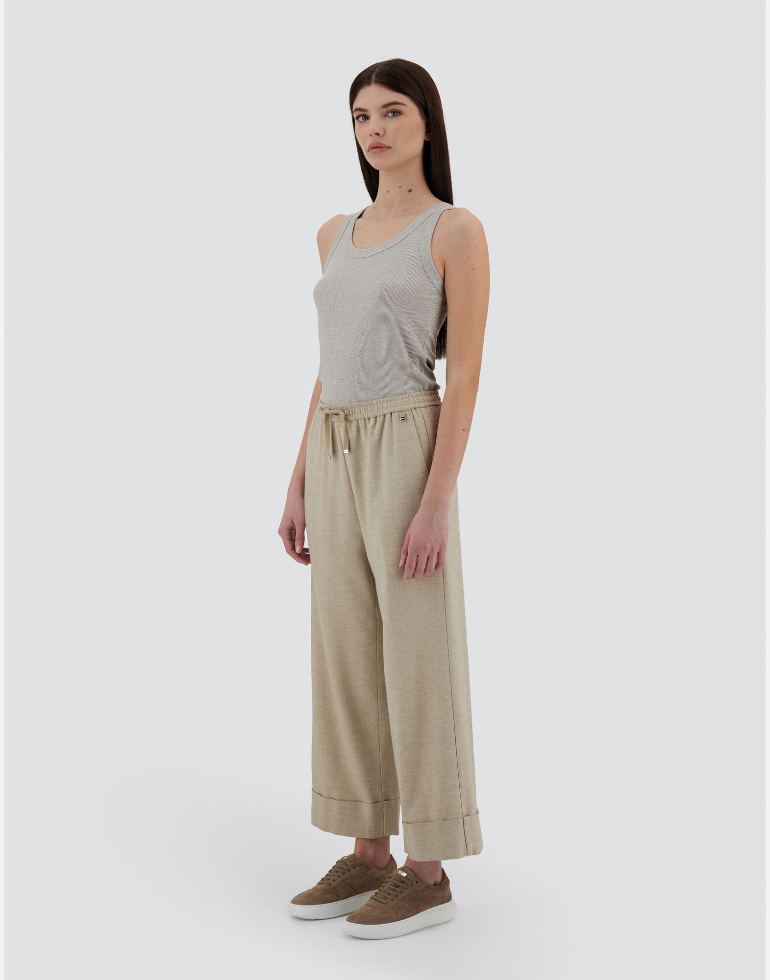 HERNO フランネルエフェクトトラウサ PT00026DR12652 1982 レディース リゾート フランネル エフェクト パンツ