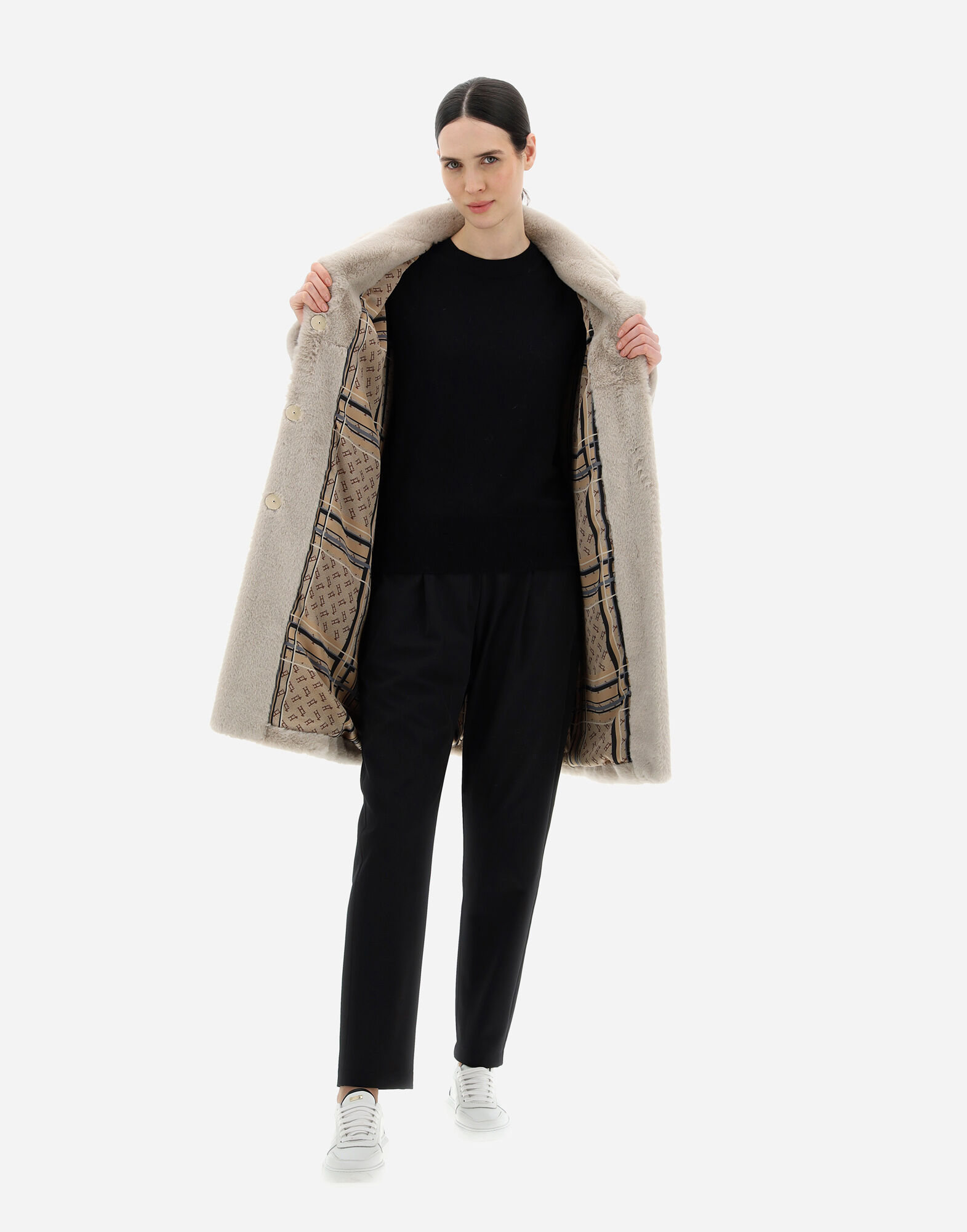 定期入れの レディース SOFT (ヘルノ) Herno® | シャンティイ コート FUR FAUX ジャケット・アウター