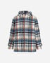 Herno RESORT FUZZY WOOL CHECK PARKA Grey/Blue GC00010UR334459492