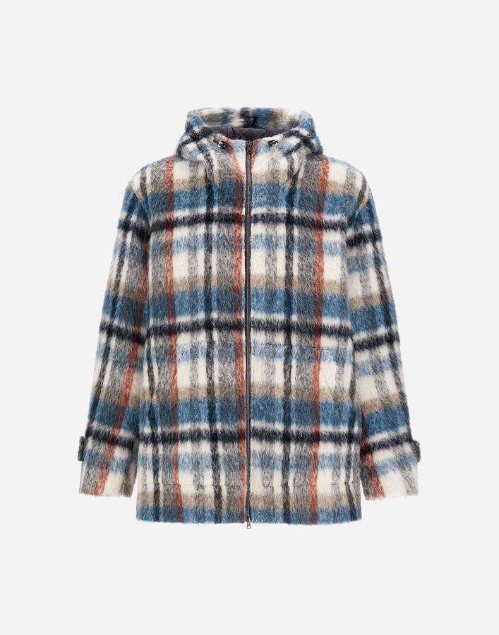 RESORT FUZZY WOOL CHECK PARKA Herno Herno RESORT FUZZY WOOL CHECK PARKA Grey/Blue GC00010UR334459492