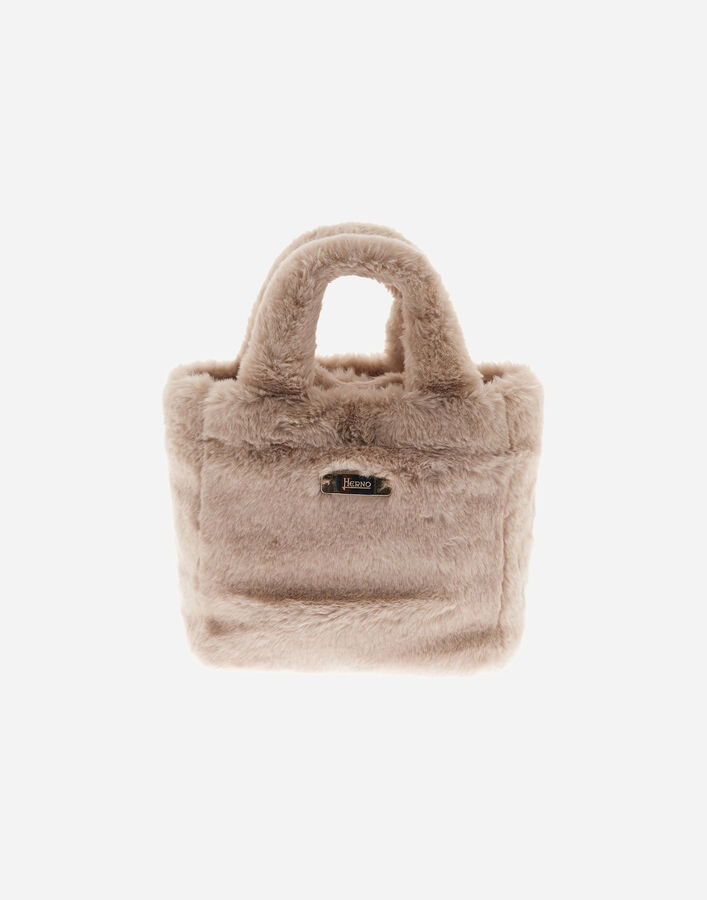 Herno BAG IN SOFT ALTERNATIVE FUR AND NYLON CHAMONIX Chantilly BAG00012D124221985