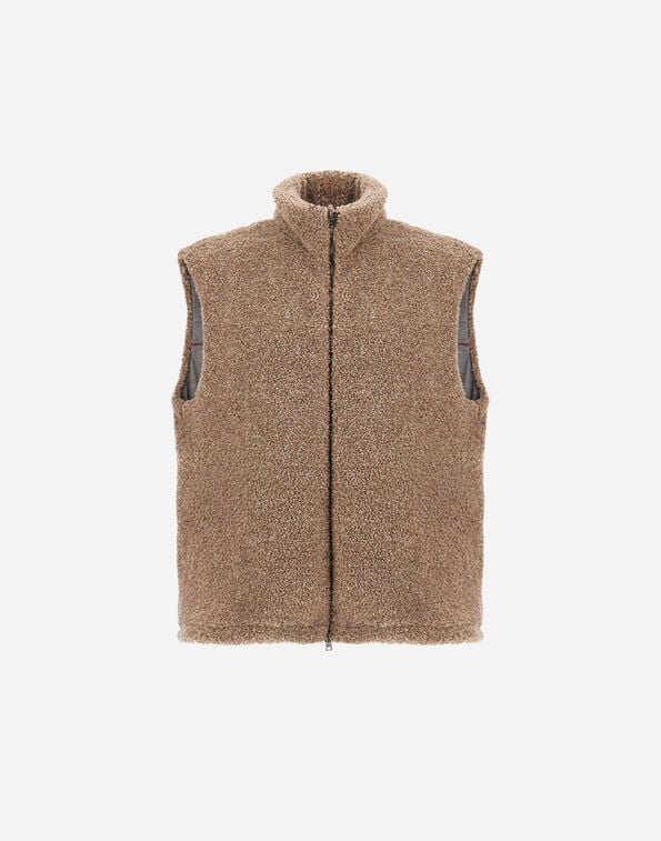 Herno RESORT VEST IN CASHMERE-FEEL FLANNEL Light Taupe GI00113UR128952600