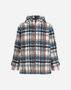 Herno RESORT FUZZY WOOL CHECK PARKA Grey/Blue GC00010UR334459492