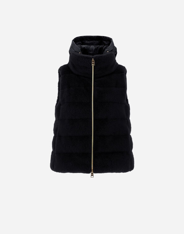 Herno VEST IN NEW LADY FAUX FUR Black PI001937D126309300