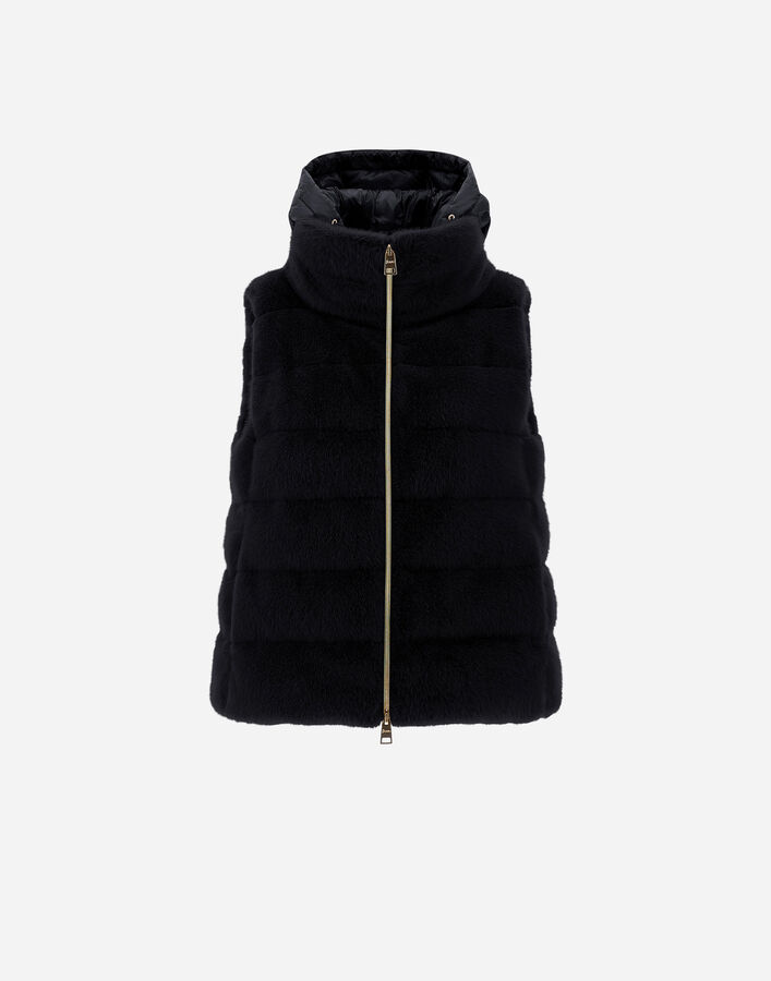 Herno VEST IN NEW LADY FAUX FUR Black PI001937D126309300