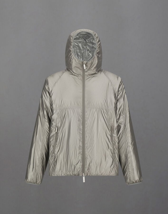 LAMINAR HOODED JACKET IN METALLIC SHIELD Herno Herno LAMINAR HOODED JACKET IN METALLIC SHIELD Silver GI00189UL128499500