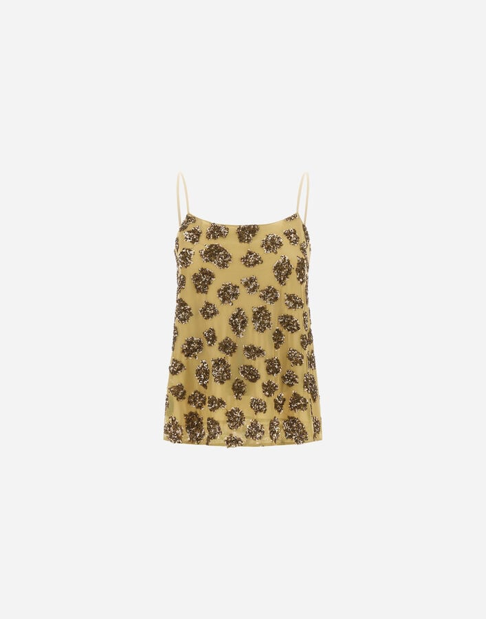 Herno SEQUIN MESH TOP Military Green BL000061D129767745