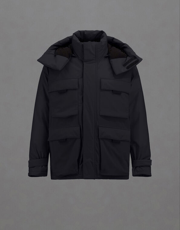 Herno LAMINAR SHORT PARKA IN STRETCH DOWN Black PI00395UL128989300