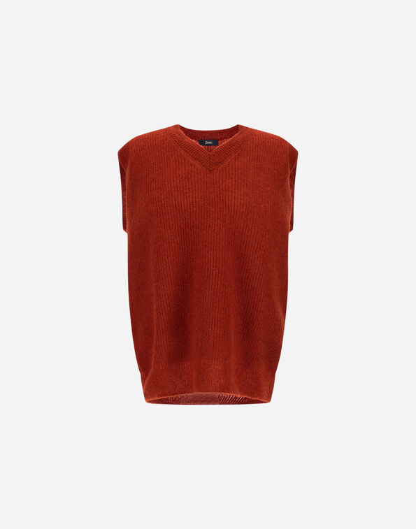 Herno COB STITCH ALPACA WOOL VEST Orange MV000008U703125510