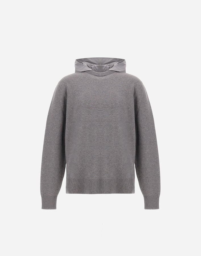RESORT SWEATER IN DOUBLE COTTON KNIT AND TRAVEL NYLON PONENTE Herno Herno RESORT SWEATER IN DOUBLE COTTON KNIT AND TRAVEL NYLON PONENTE Grey MG00027UR721119430