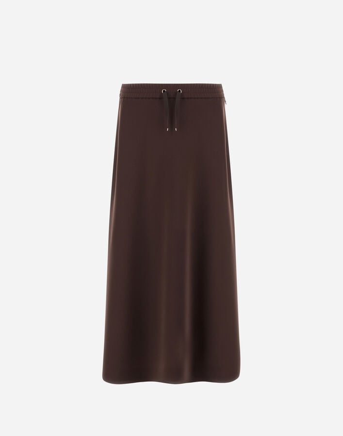 SKIRT IN MATT CREPE SATIN Herno Herno SKIRT IN MATT CREPE SATIN Dark Chocolate GN000093D127558800