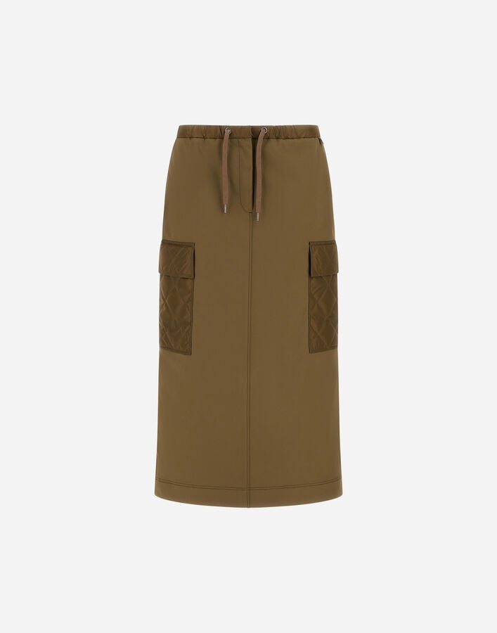 SKIRT IN COTTON FEEL AND NYLON CHAMONIX Herno Herno SKIRT IN COTTON FEEL AND NYLON CHAMONIX Military GN000067D125317740
