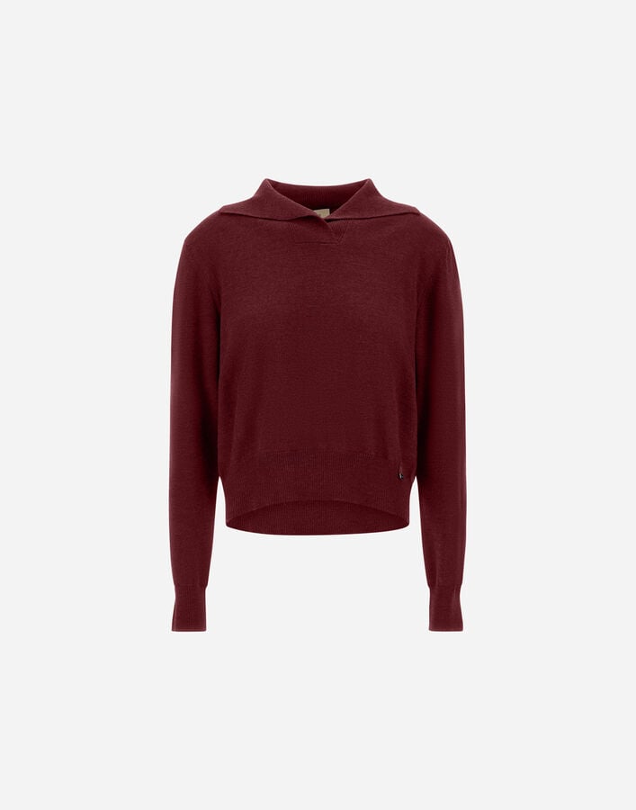Herno STOCKING STITCH WOOL JUMPER Bordeaux MPL00006D701496905
