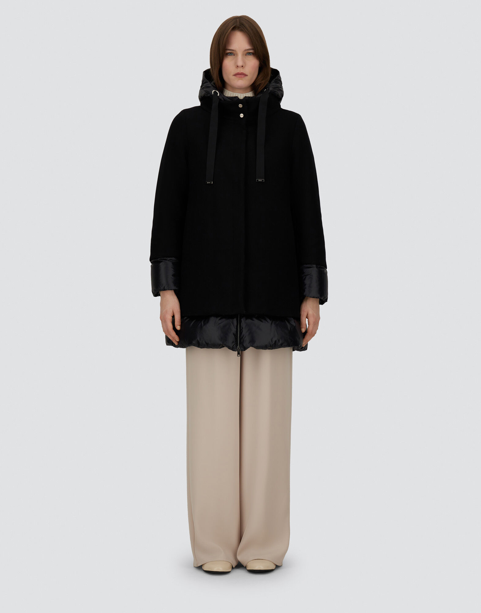 極美品✨HERNO TECH ロロピアーナ 2wayウールコート 中綿 ブラック 楽天市場】ヘルノ ウールコート HERNO エコウール＆ナイロン ウルトラ