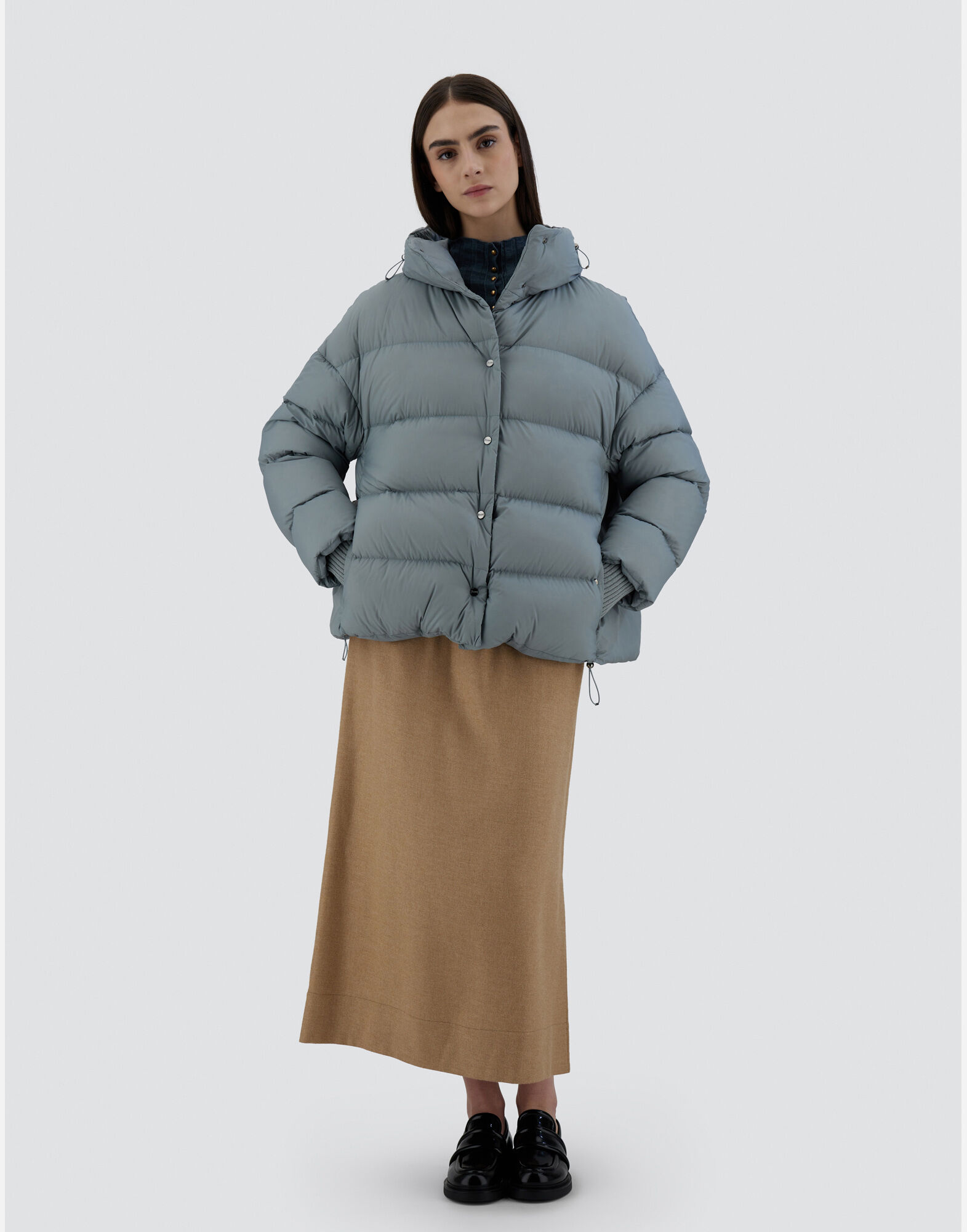 HERNO ヘルノ エコアージュ&ニット ボンバージャケット 関税込 レディース エコアージュ&ニット ボンバージャケット パウダー