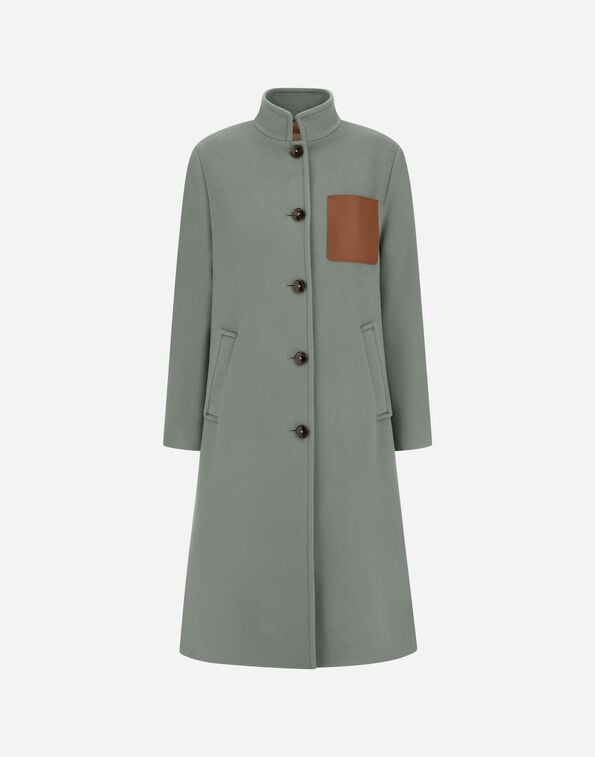 HIGH-NECK COAT IN LUXURY WOOL Herno Herno HIGH-NECK COAT IN LUXURY WOOL Sage GC000506D333137206