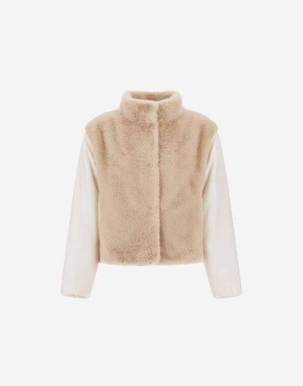 Herno RESORT JACKET IN FAUX FUR WITH BEAVER EFFECT, CASHMERE AND SILK Chantilly GI00054DR128961985