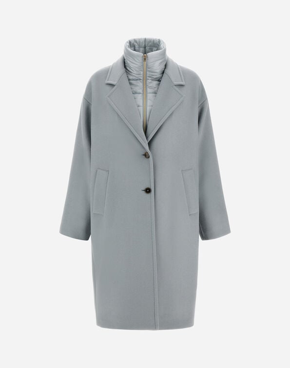 COAT IN VELOUR WOOL CLOTH AND NYLON ULTRALIGHT Herno Herno COAT IN VELOUR WOOL CLOTH AND NYLON ULTRALIGHT Light Blue/Grey CA000594D334779095