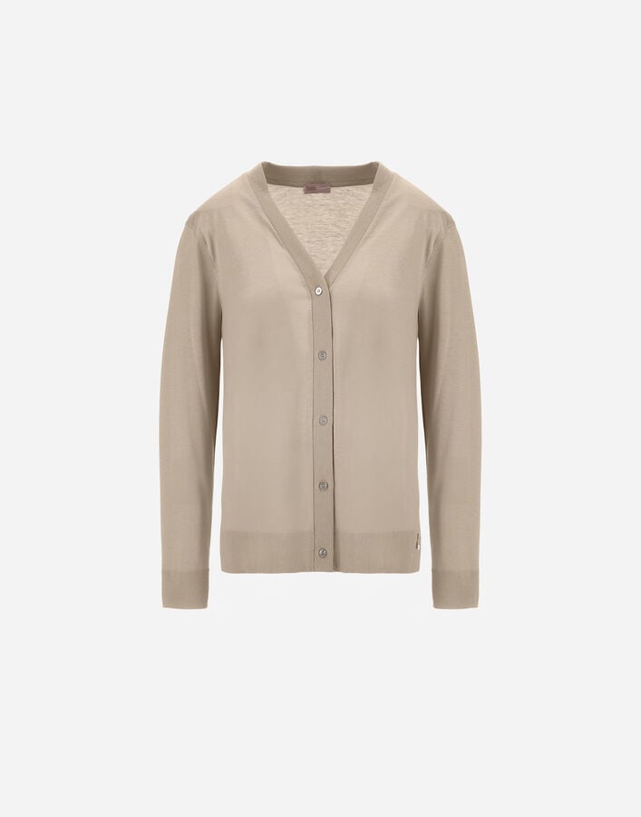 Herno RESORT CARDIGAN IN KNIT-EFFECT MELANGE JERSEY Chantilly JC00030DR521471985