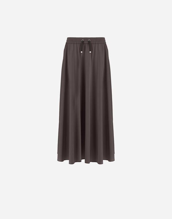 Herno RESORT SKIRT IN STRETCH MICROMODAL Dark Brown GN00029DR12917S8800