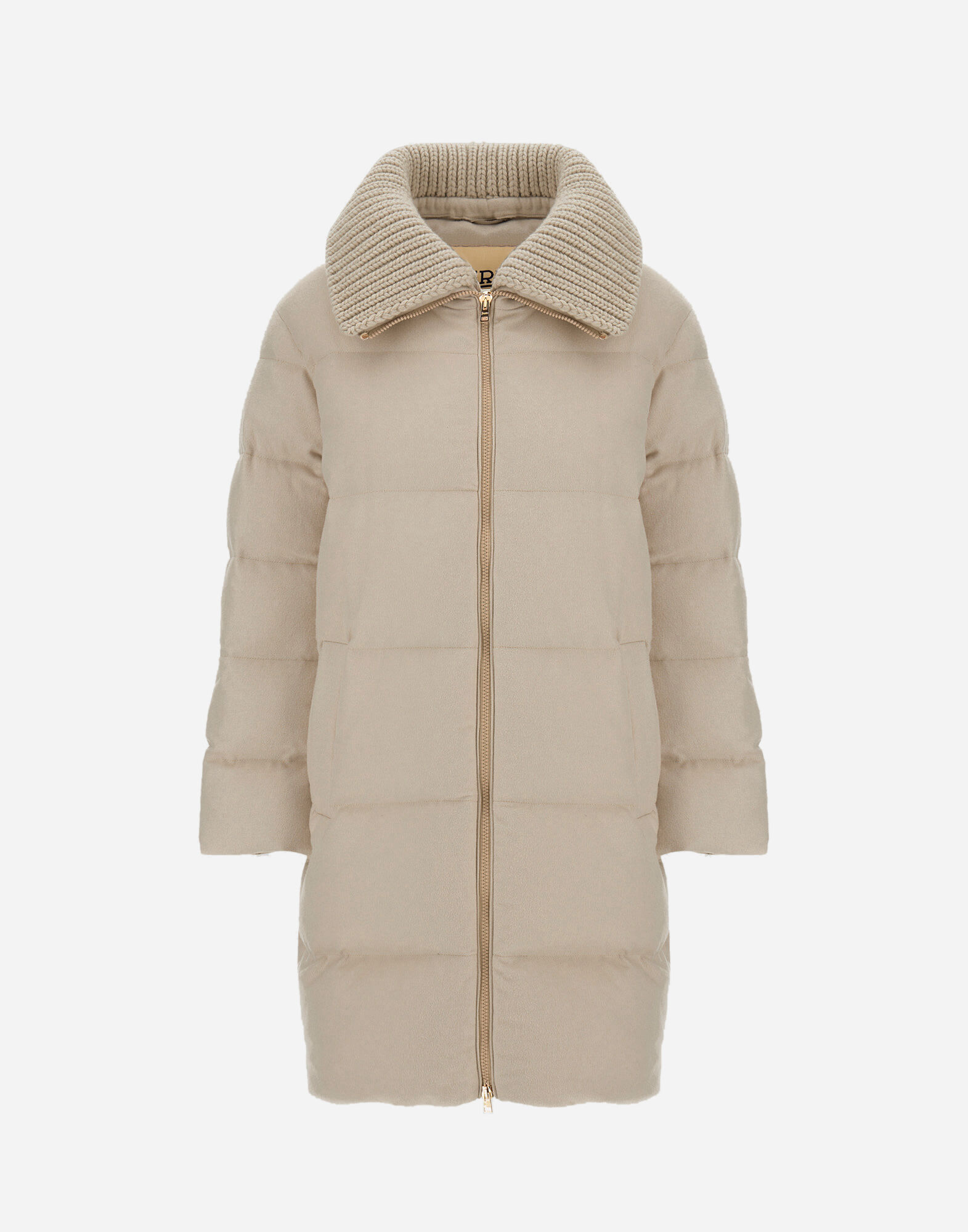 レディース ラグジュアリー ケープ：ウール・パデッド・ノースリーブ