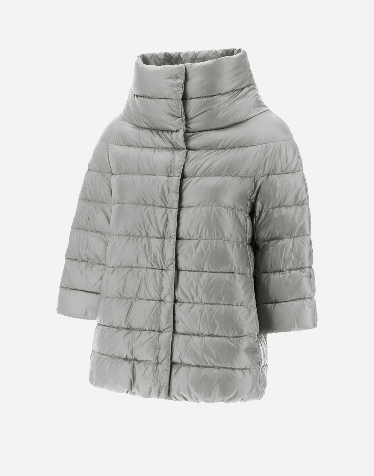 HERNO カシミヤ100% ボトルネック ダウンコート グレー 42