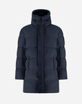 Herno LONG JACKET IN ARENDELLE AND MONOGRAM Navy Blue PI001159U12414Z9200