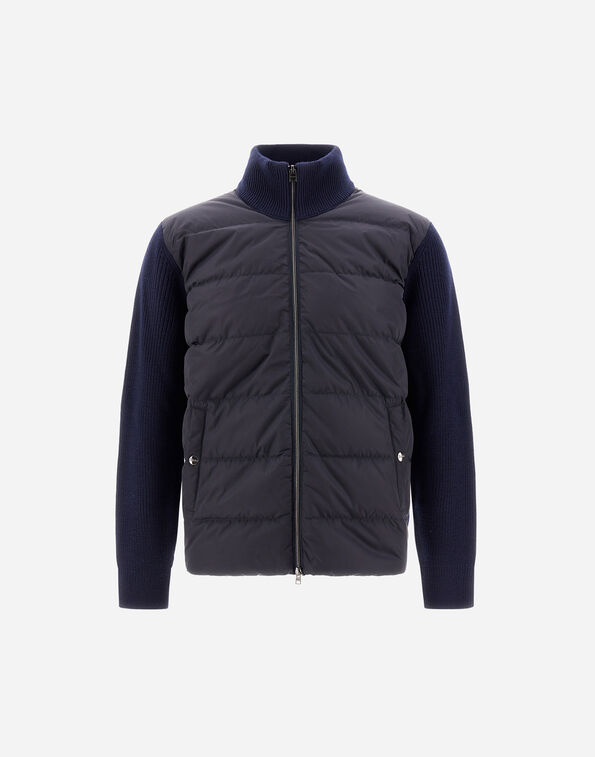 Herno CARDIGAN IN COB STITCH WOOL AND FINGAL Navy Blue MP000126U700619200