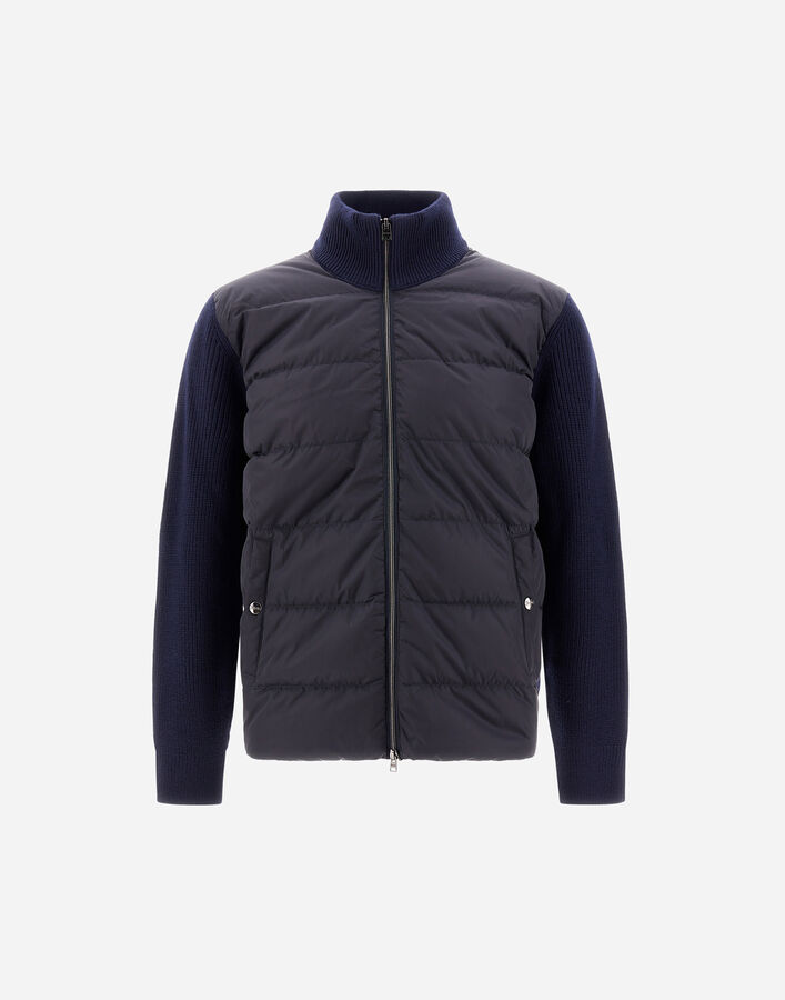 Herno CARDIGAN IN COB STITCH WOOL AND FINGAL Navy Blue MP000126U700619200