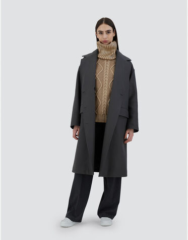 レディース ウールテクスチャー＆エコアージュ コート アイアン  