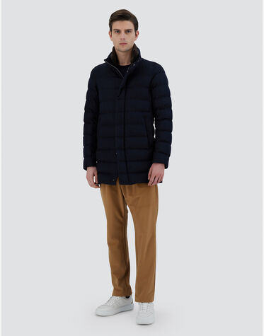 メンズ カシミヤ＆シルク コート ブルー/ブラウン | Herno® (ヘルノ) カシミヤ、シルクコート