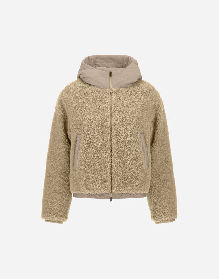 Herno TEDDY FABRIC AND NYLON ULTRALIGHT JACKET Chantilly GI000347D127631985